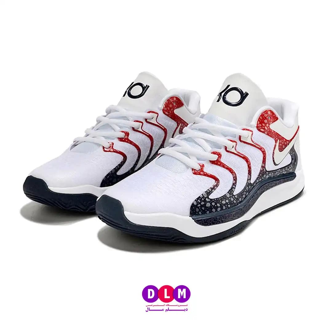 کفش بسکتبال نایک کی دی ۱۷ – Nike KD 17 رنگ آبی قرمز (سایزبندی 36 تا 40) — تصویر ۷