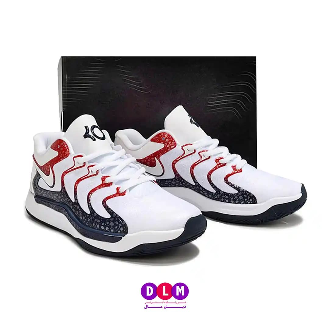 کفش بسکتبال نایک کی دی ۱۷ – Nike KD 17 رنگ آبی قرمز (سایزبندی 36 تا 40) — تصویر ۱۲