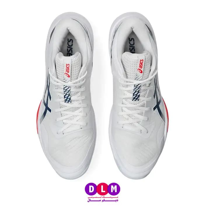 کفش والیبال اسکای الیت 3 – ASICS Sky Elite 3 رنگ سفید سرمه ای — تصویر ۱۲