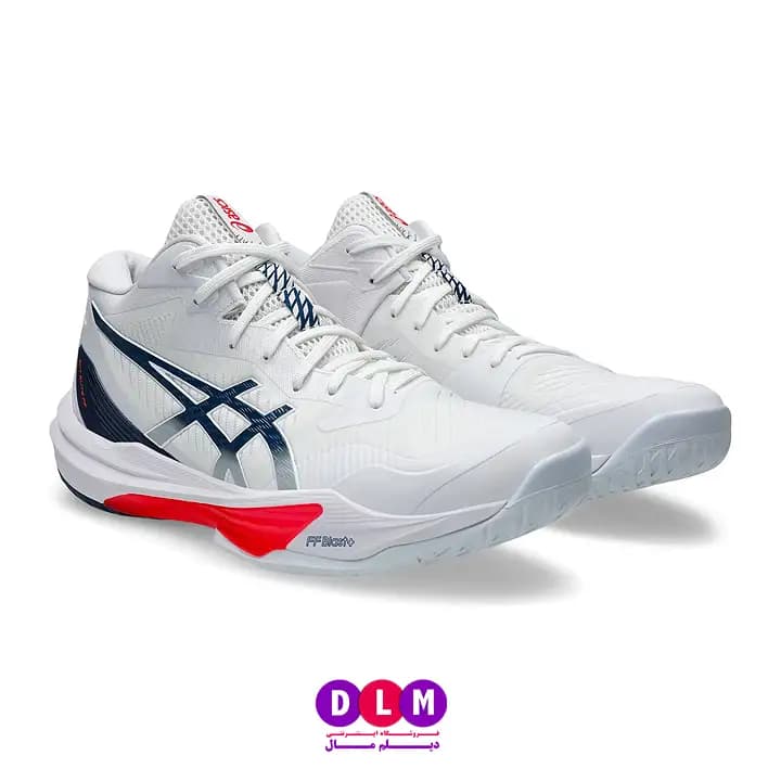 کفش والیبال اسکای الیت 3 – ASICS Sky Elite 3 رنگ سفید سرمه ای — تصویر ۸