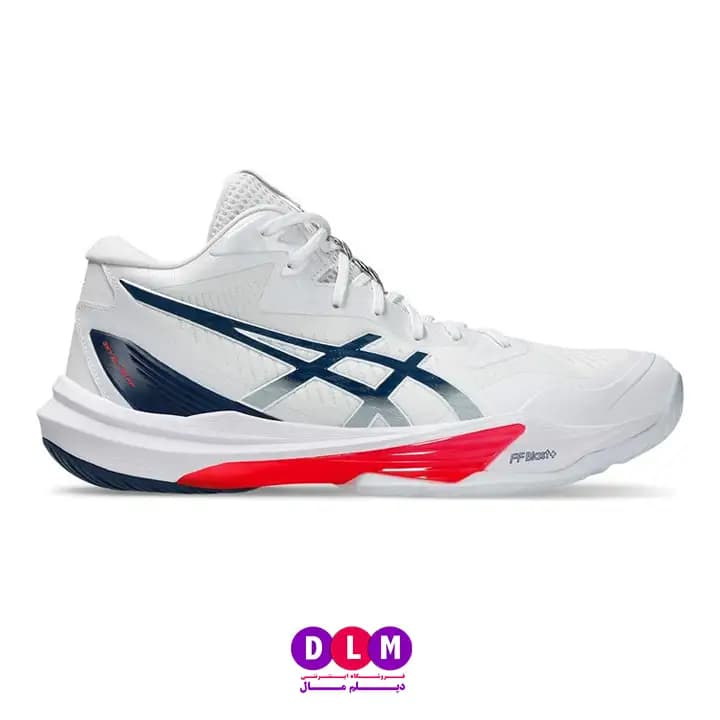 کفش والیبال اسکای الیت 3 – ASICS Sky Elite 3 رنگ سفید سرمه ای — تصویر ۹