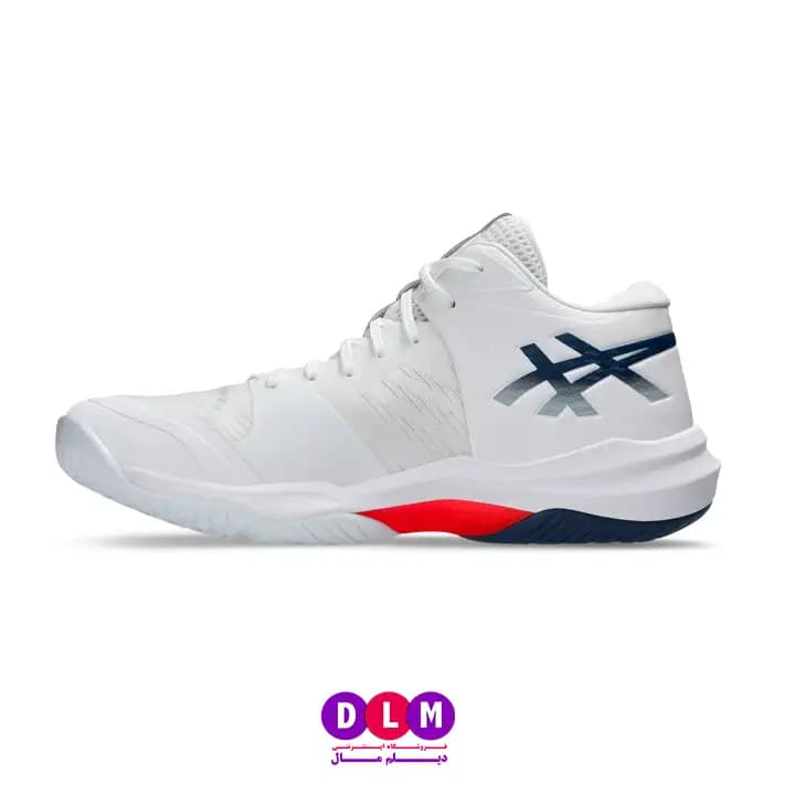 کفش والیبال اسکای الیت 3 – ASICS Sky Elite 3 رنگ سفید سرمه ای — تصویر ۳