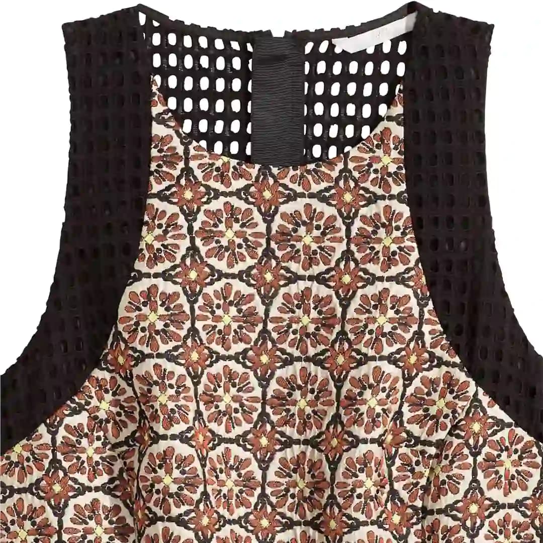 پیراهن آستین حلقه ای کوتاه قهوه ای اچ اند ام H&M — تصویر ۸