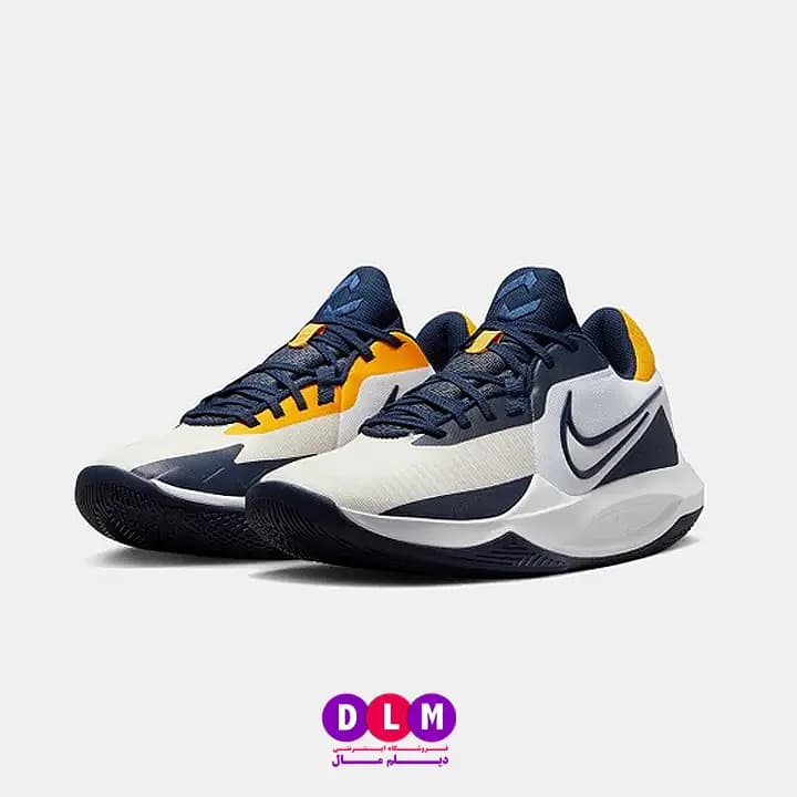 کفش بسکتبال نایک پرسیژن 6 رنگ سفید سرمه ای – Nike Precision 6 (سایزبندی 36 تا 40)