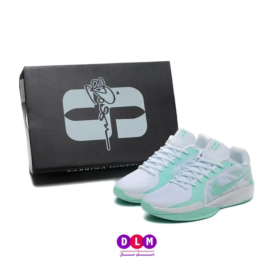 کفش بسکتبال نایک سابرینا ۲ رنگ سفید سبز – Nike Sabrina 2 (سایزبندی 36 تا 40) — تصویر ۴