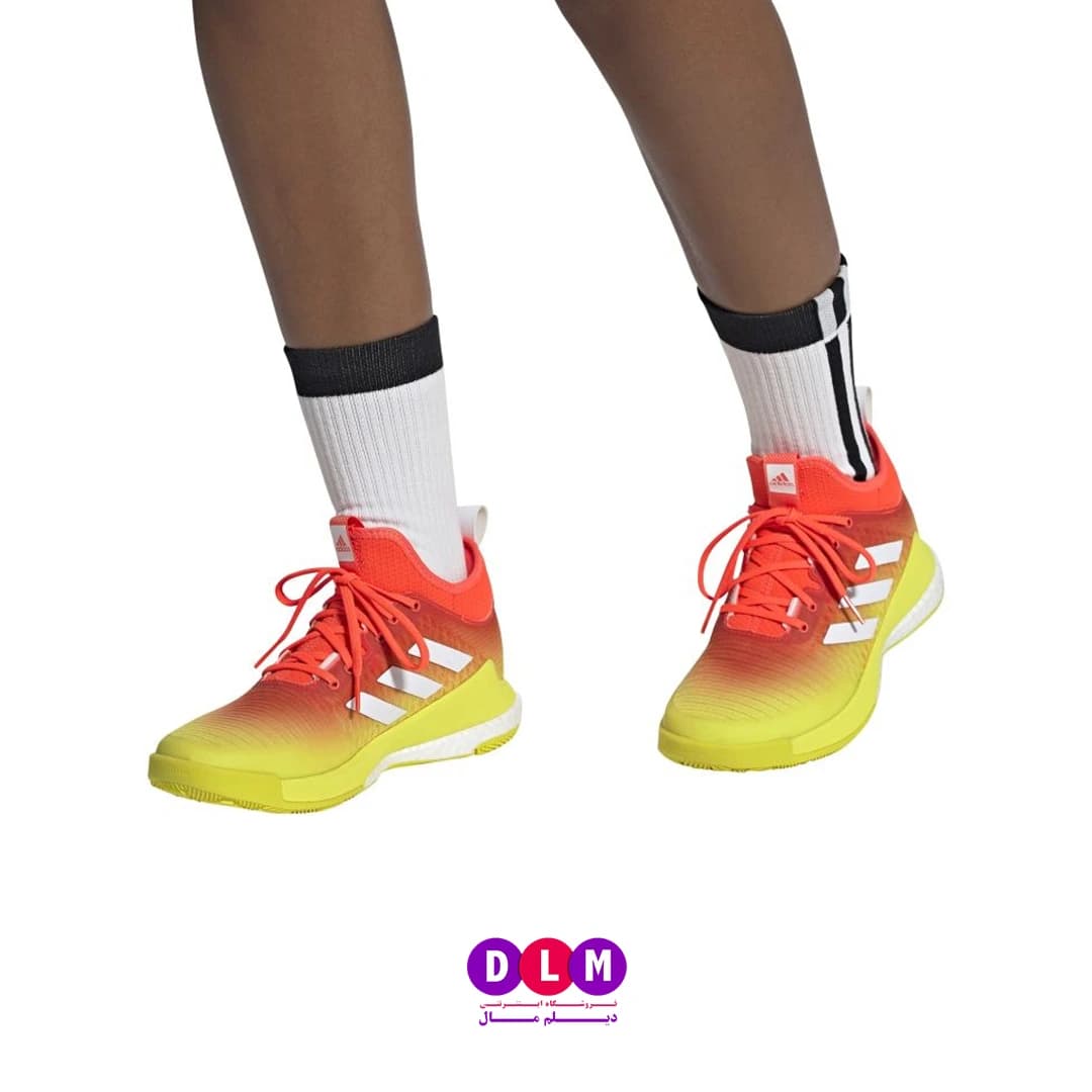 کفش والیبال آدیداس کریزی فلایت Adidas Crazyflight نارنجی زرد — تصویر ۸