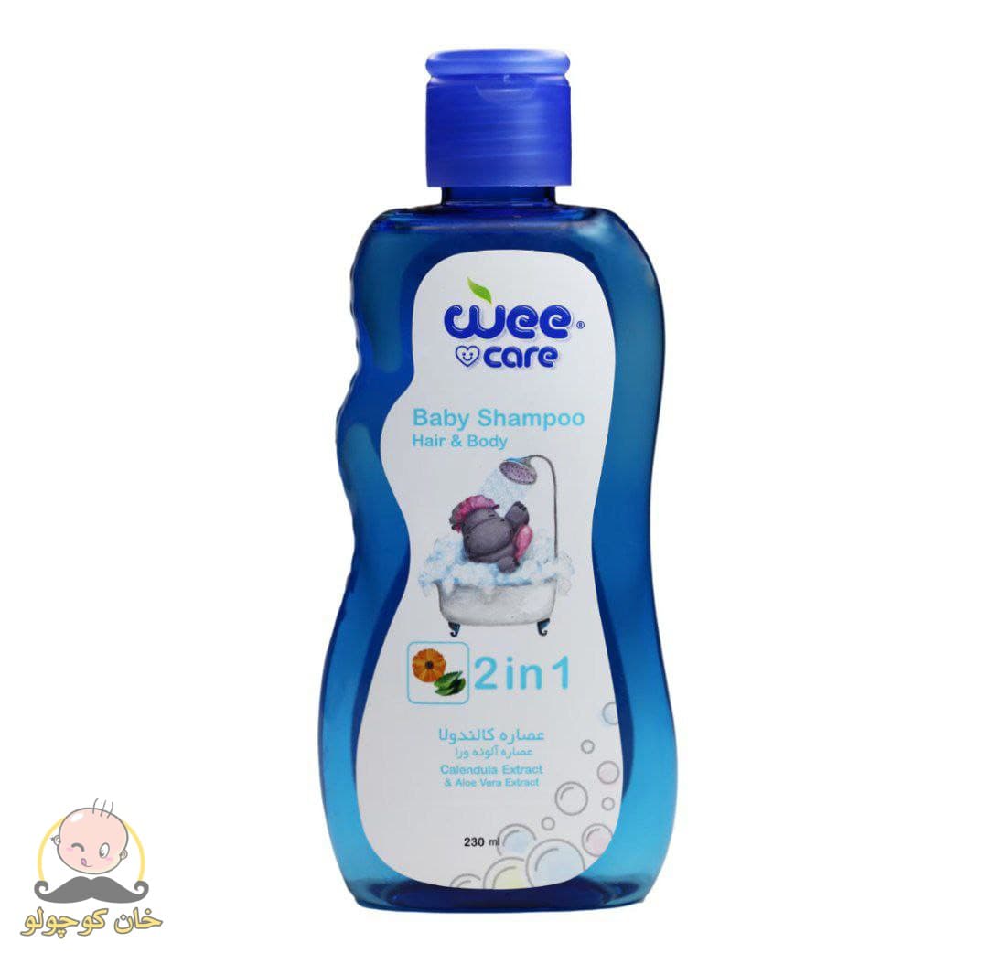 شامپو سر و بدن کودک وی کر wee care حاوی عصاره آلوئه ورا و عصاره کالاندولا