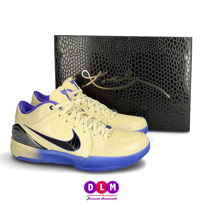 کفش بسکتبال نایک کوبی ۴ – Nike Kobe 4 Protro رنگ زرد آبی — تصویر ۱۲