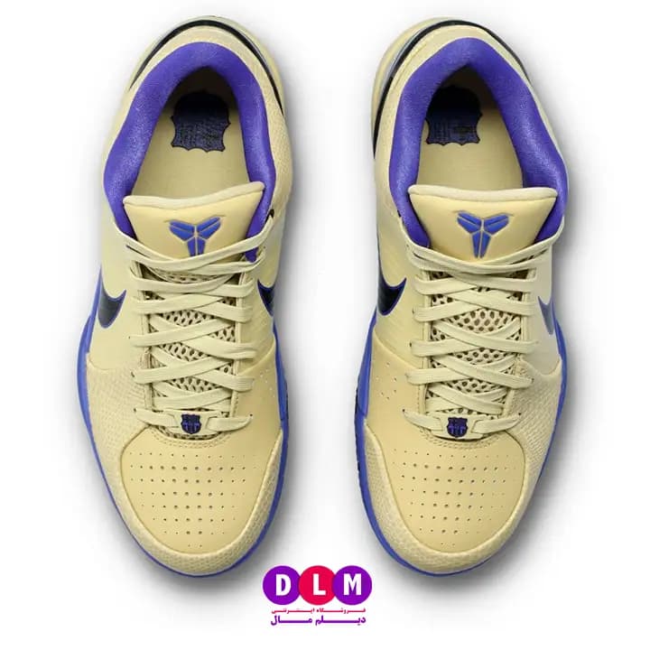 کفش بسکتبال نایک کوبی ۴ – Nike Kobe 4 Protro رنگ زرد آبی — تصویر ۶