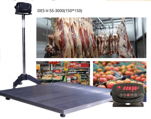 باسکول دارا الکترونیک کفی تمام استیل 3000 کیلوگرم — تصویر ۲