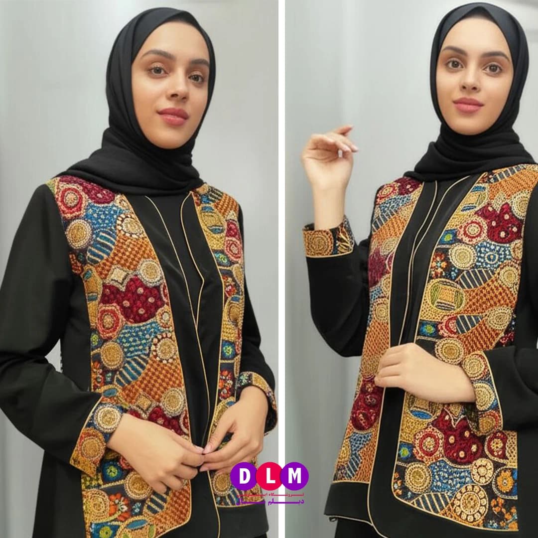 کت زنانه مجلسی سوزن دوزی مدل آذرنگ – انتخابی شیک برای بانوان خاص‌پسند — تصویر ۲