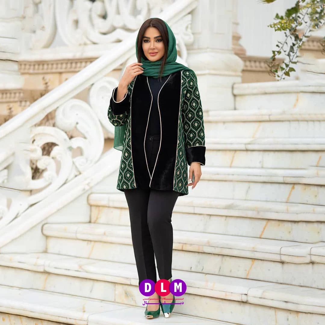 مانتو مجلسی نوشین – تلفیقی از هنر سوزن دوزی هندی و ظرافت مخمل ترک — تصویر ۷