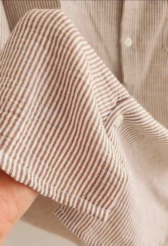 پیراهن سایز بزرگ لینن کرم کد 3079 — تصویر ۲