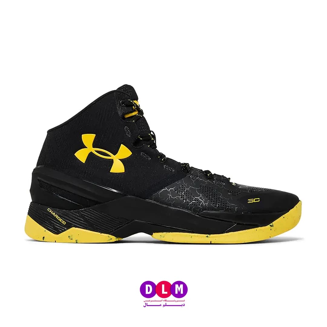 کفش بسکتبال کری 2 رنگ مشکی زرد – Under Armour Curry 2 Black Knight — تصویر ۱۰