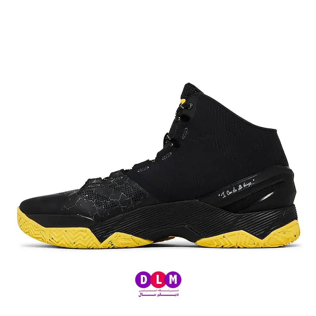 کفش بسکتبال کری 2 رنگ مشکی زرد – Under Armour Curry 2 Black Knight — تصویر ۳