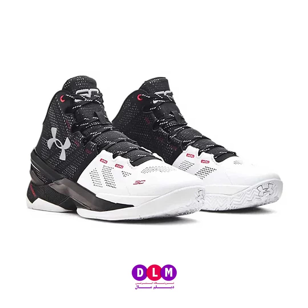 کفش بسکتبال کری 2 رنگ سفید مشکی – Under Armour Curry 2