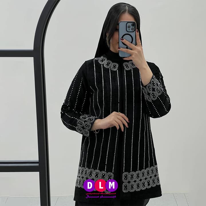 مانتو مشکی مدل سیلوانا — تصویر ۲