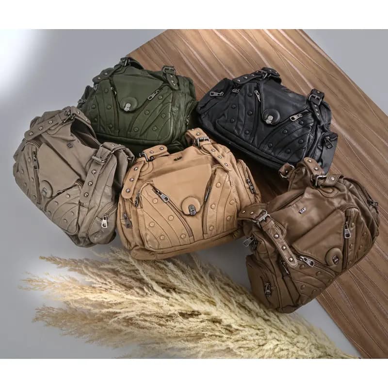 کیف خاص زنانه چرم شسته وارداتی — تصویر ۷