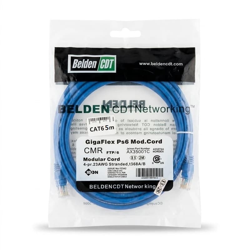 کابل شبکه ۵ متری CAT6 بلدن BELDEN