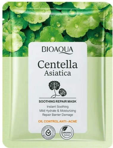 بیو آکوا ماسک ورقه ای Centella Asiatica کنترل کننده چربی و ضد آکنه ترمیم کننده و تسکین دهنده