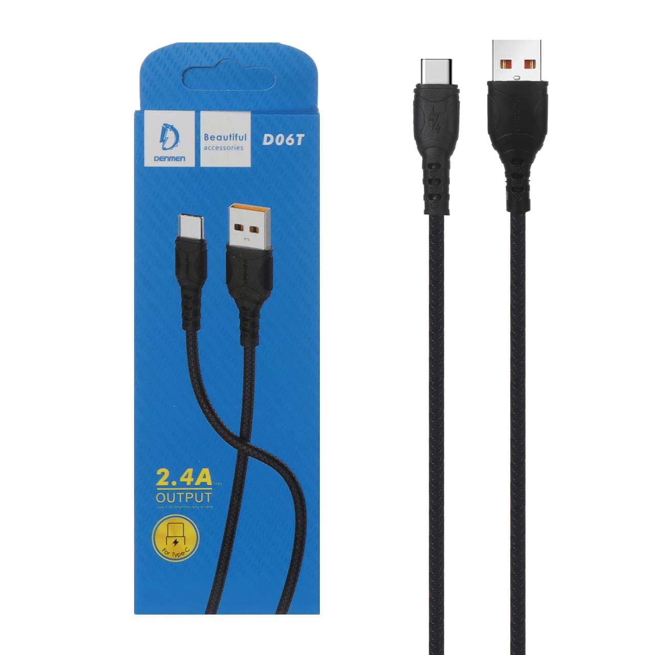 کابل شارژ فست DENMEN Type C مدل D06T -مشکی
