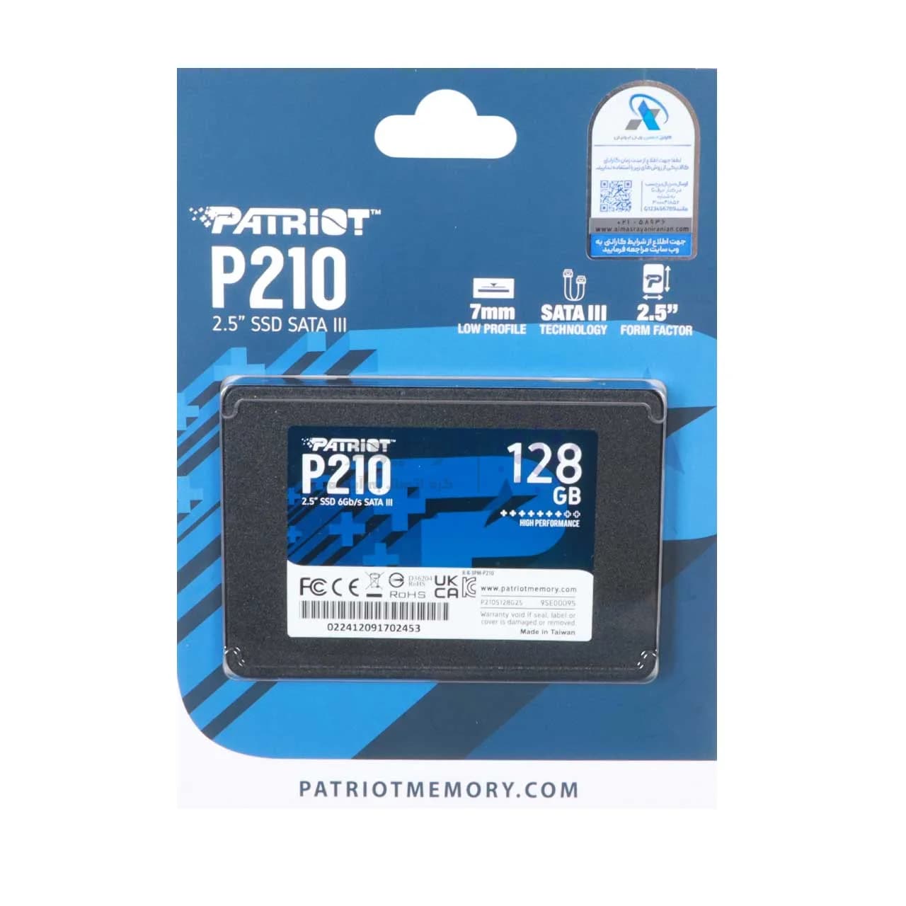 هارد Patroit SSD مدل P210 ظرفیت 128GB – مشکی (گارانتی الماس رایان ایرانیان) — تصویر ۶