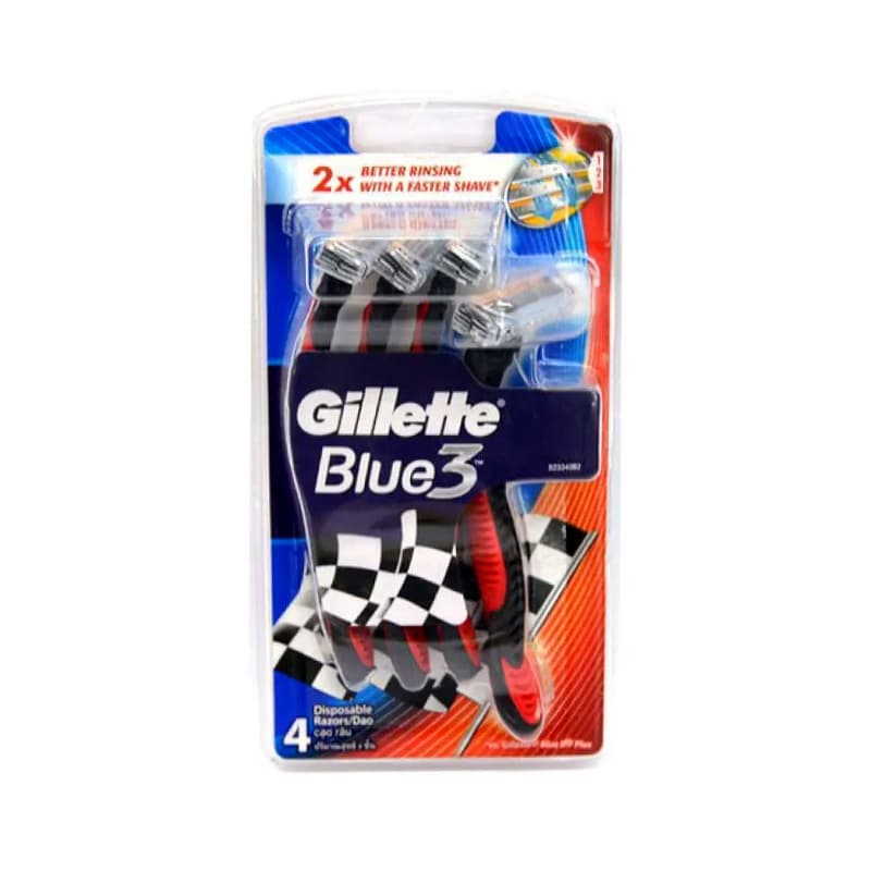 ژیلت تیغ blue3 چهار عددی دسته قرمز بارکد 4902430479240
