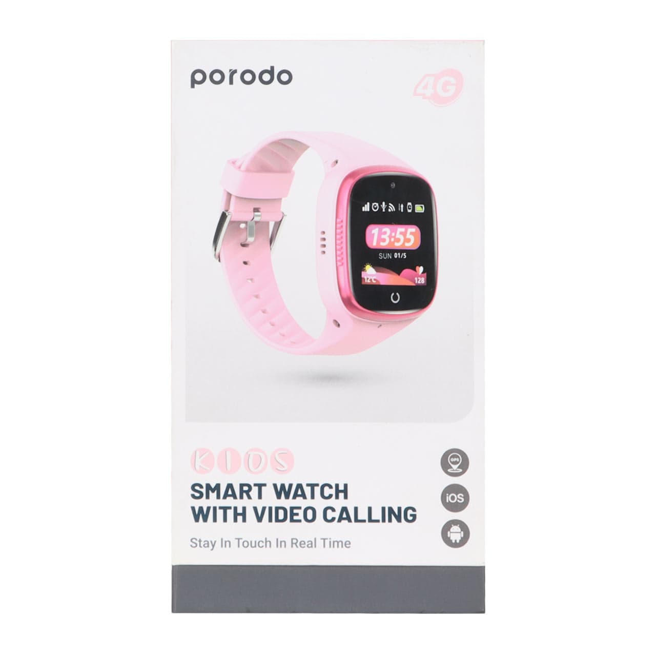 ساعت هوشمند کودکان Porodo مدل Kids PD-K4GW2MP-PK – صورتی – پک ضعیف (گارانتی 24 ماهه ایویز) — تصویر ۴