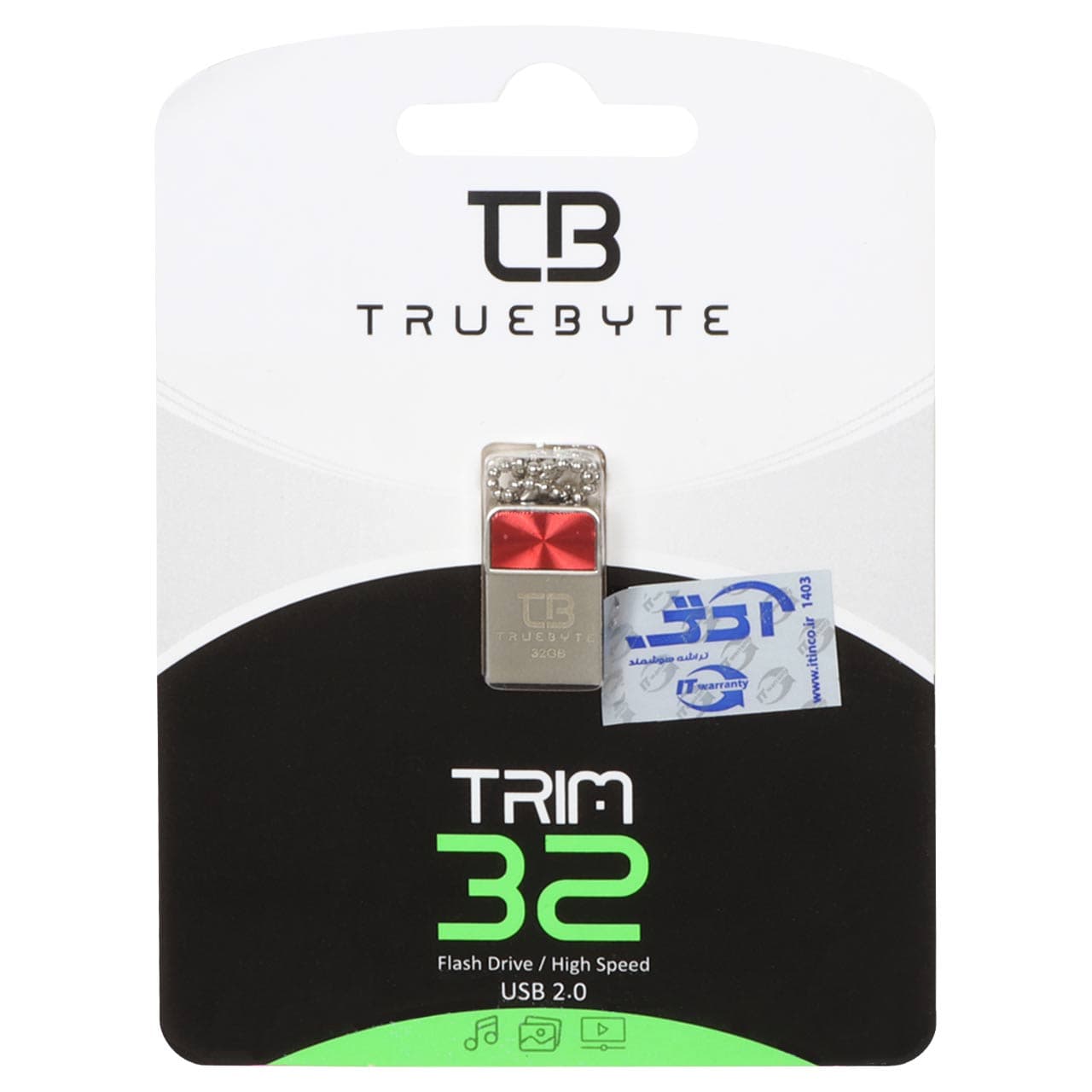 فلش مموری USB 2.0 مدل TRIM برند TRUEBYTE – ظرفیت 32 گیگابایت (رنگ قرمز) — تصویر ۲