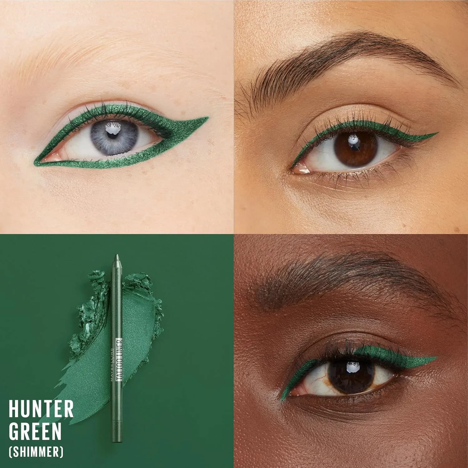 مداد چشم میبلین تاتو لاینر Vivid Green — تصویر ۷