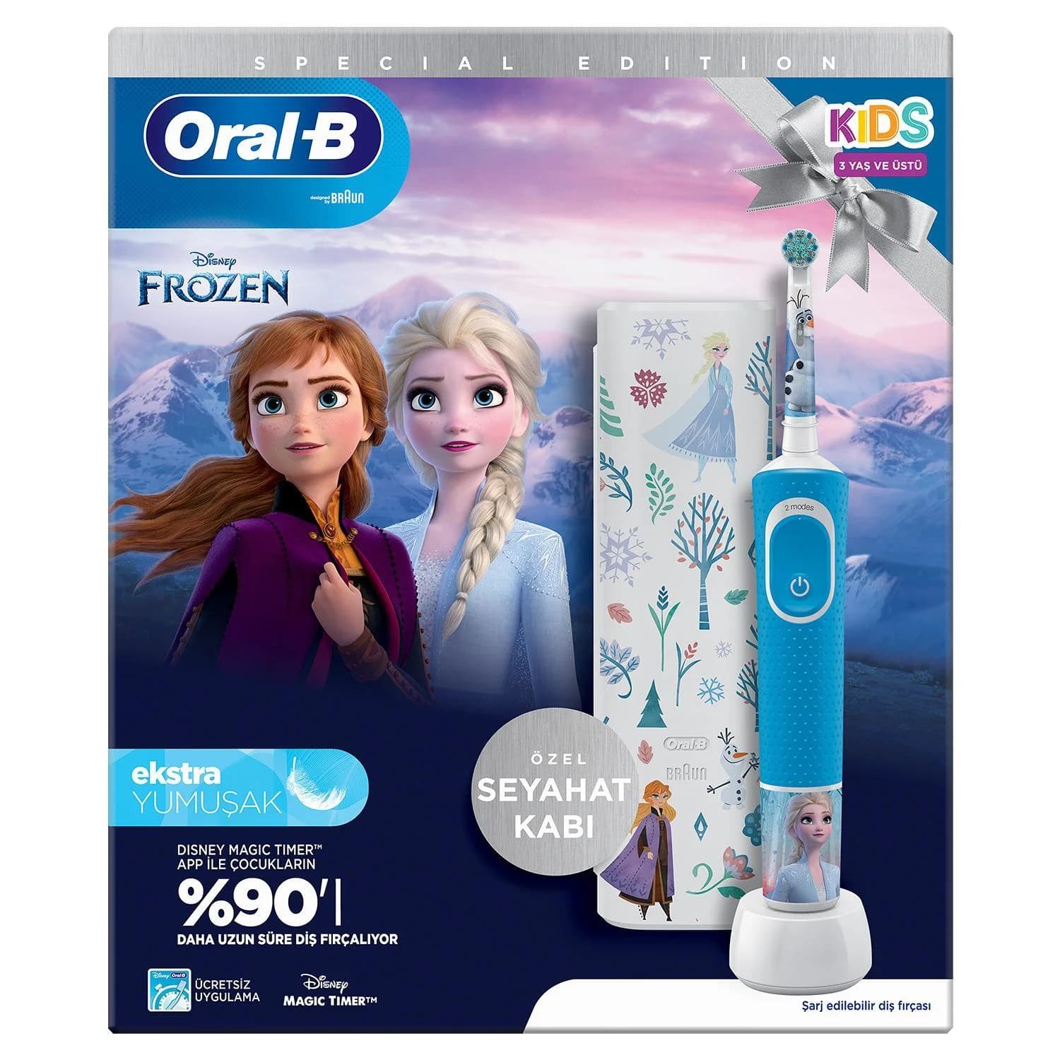 مسواک برقی کودک اورال بی مدل Frozen 🎁+ کیف مسافرتی مسواک