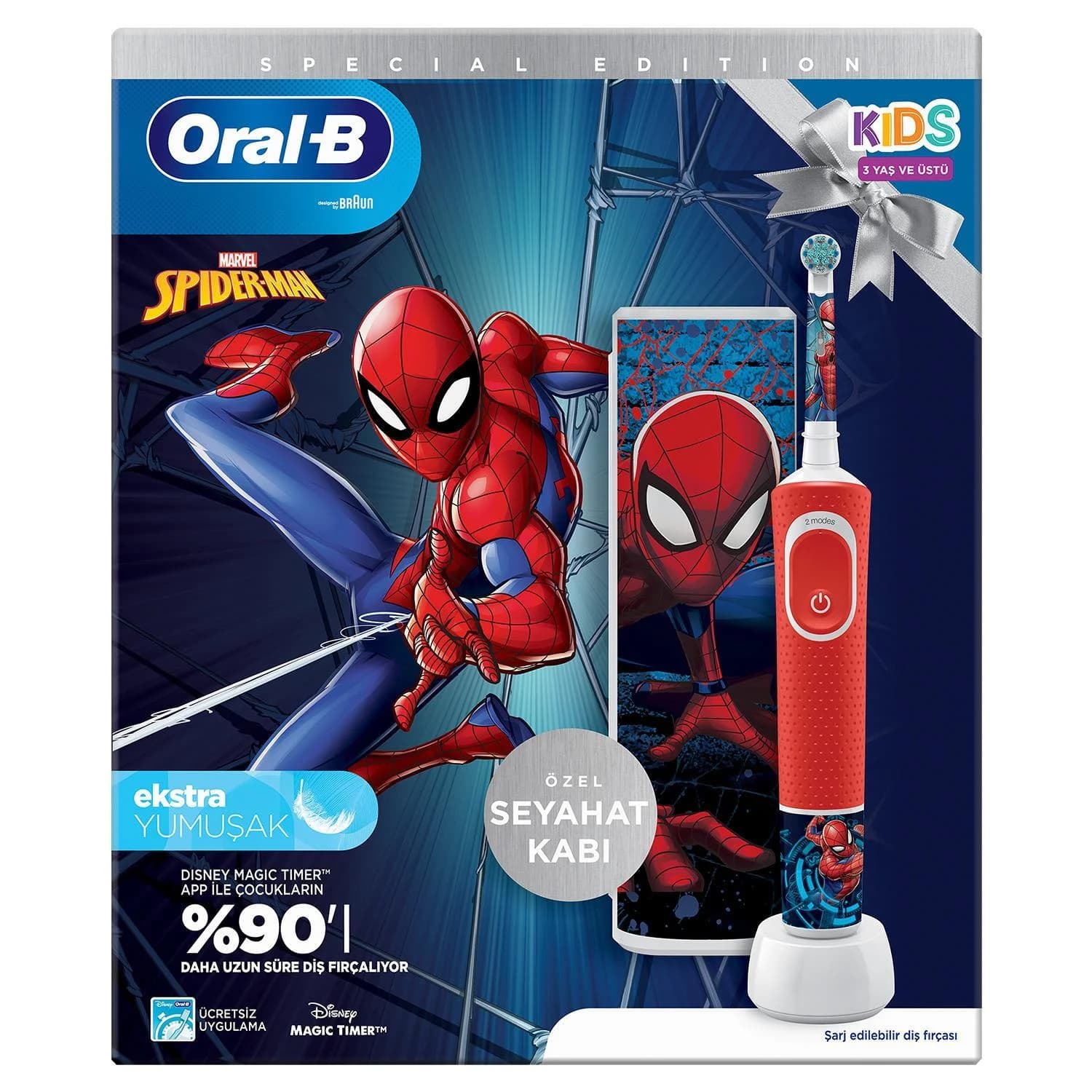 مسواک برقی کودک اورال بی مدل Spiderman 🎁+ کیف مسافرتی مسواک