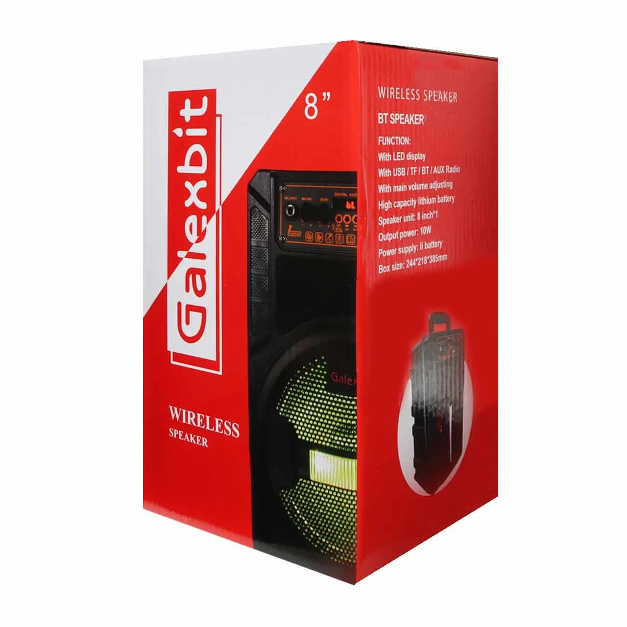 اسپیکر چمدانی 8 اینچی Galexbit مدل GS21 – مشکی+1سال گارانتی تلاش — تصویر ۶