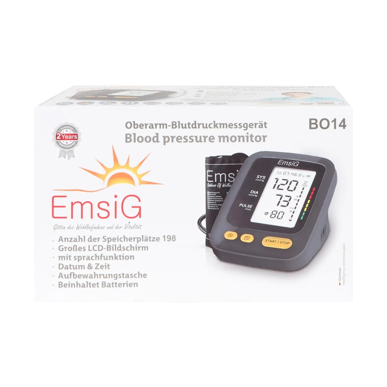 فشارسنج خون دیجیتالی EmsiG مدل BO14+دوسال گارانتی — تصویر ۵