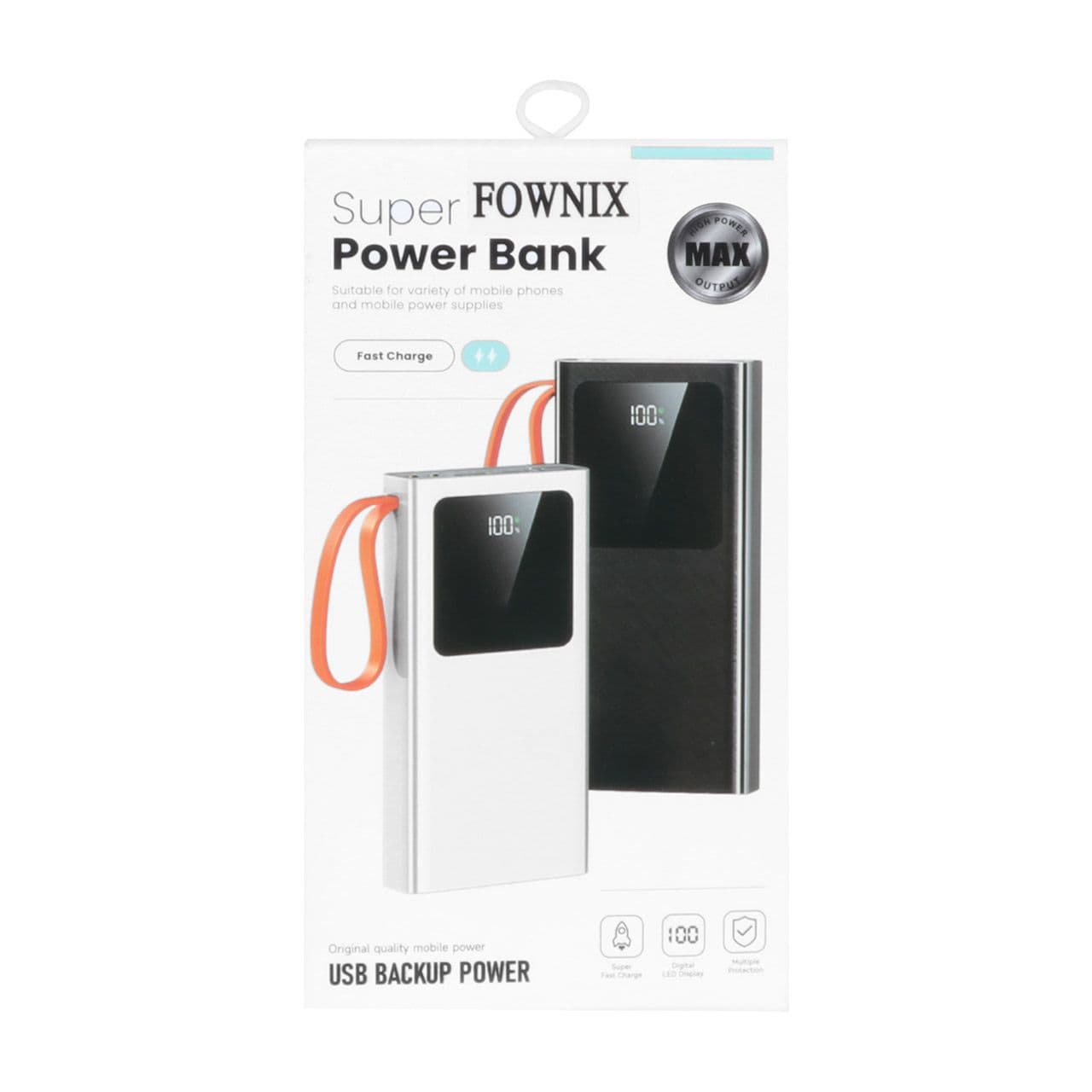 پاوربانک (PD و فست شارژ) Fownix 22.5W 20000mAh – مشکی+گارانتی 6 ماهه — تصویر ۱۱