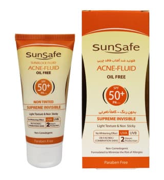 فلوئید 50 گرمی ضد آفتاب فاقد رنگ و فاقد چربی spf50 سان سیف — تصویر ۴