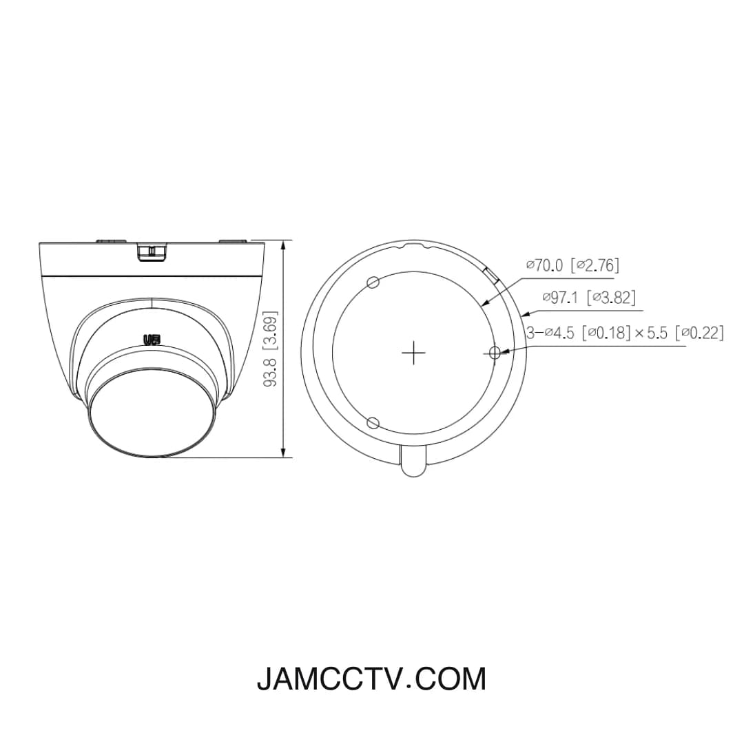 دوربین مداربسته داهوا DH-HAC-HDW1200CLQP-IL-A | دام 2 مگاپیکسل با میکروفون و دید در شب رنگی — تصویر ۳