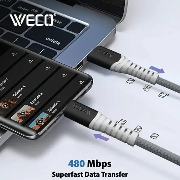 کابل شارژ و انتقال دیتا ویکو WeC-45 Snake Type-C