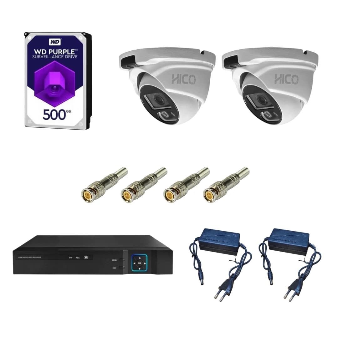 پکیج دوربین مداربسته دام 2 عددی هایکو مدل HI-205A mic