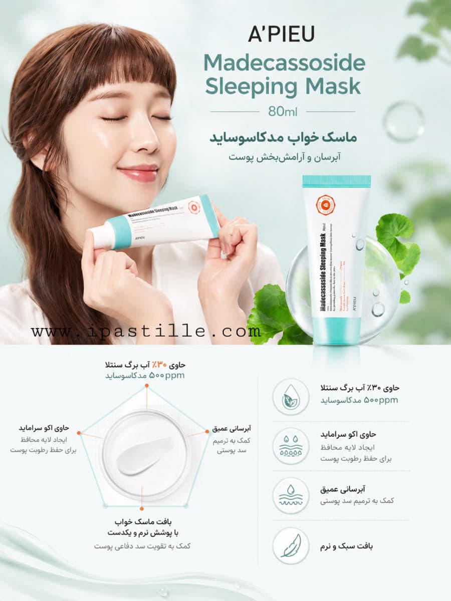 ماسک خواب مادکاسوساید اپیو ترمیم‌کننده و تقویت‌کننده سد دفاعی حاوی سرامید A’PIEU — تصویر ۲