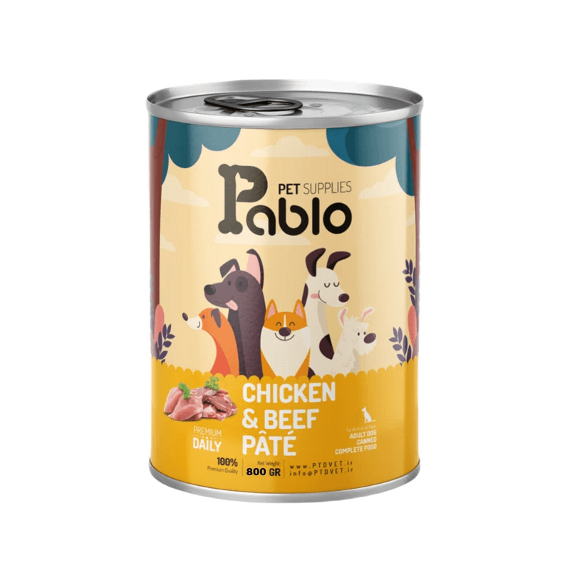 کنسرو سگ بالغ گوشت و مرغ برند 800 گرمی Pablo — تصویر ۲