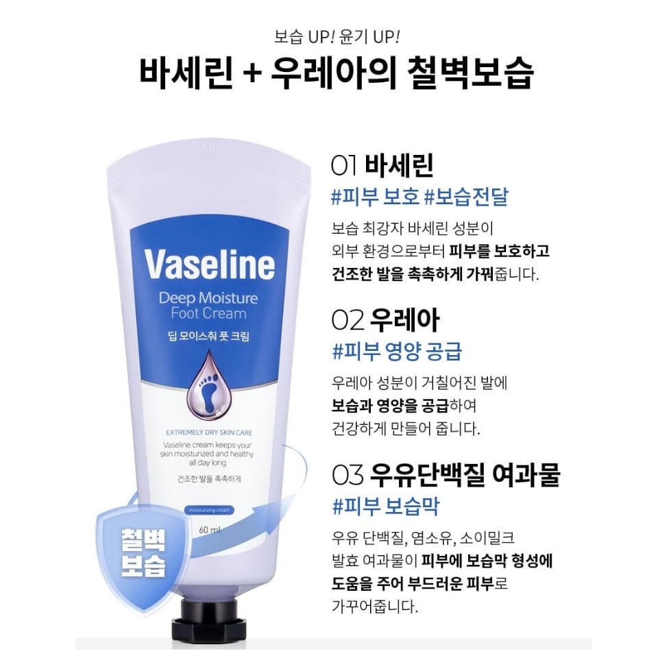 کرم مرطوب کننده عمیق وازلین کره ای برای پا VASELINE- Deep Moisture Foot Cream — تصویر ۶