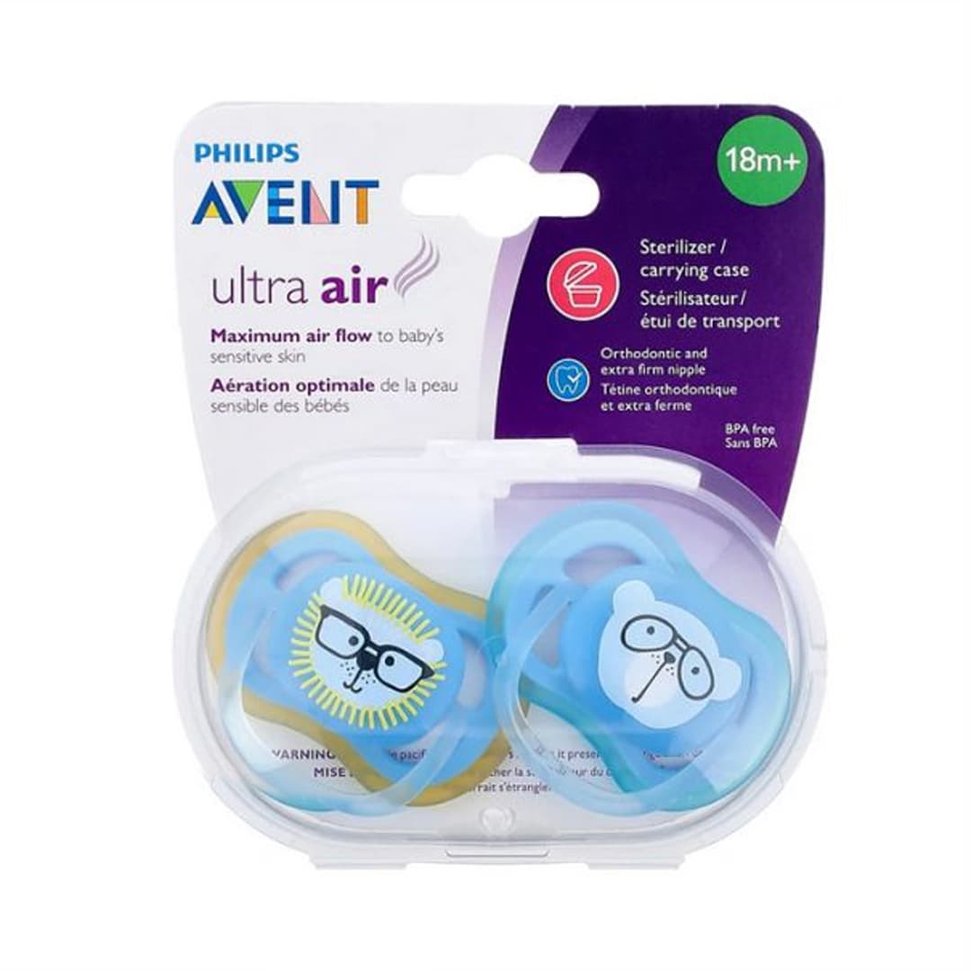 پستانک فیلیپس اونت اولترا ایر +۱۸ ماه avent ultra air شیر و خرس — تصویر ۳