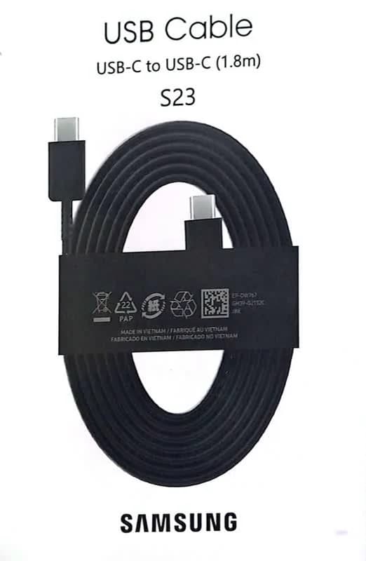 کابل شارژر 2 سر تایپ سی SAMSUNG مدل S23 اورجینال — تصویر ۳