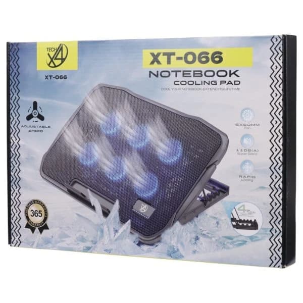 پایه خنک‌کننده لپ‌تاپ ایکس فورتک مدل xt-066 دارای شش عدد فن مناسب برای لپ تاپ‌های 17.1 اینچی و بزرگتر — تصویر ۲