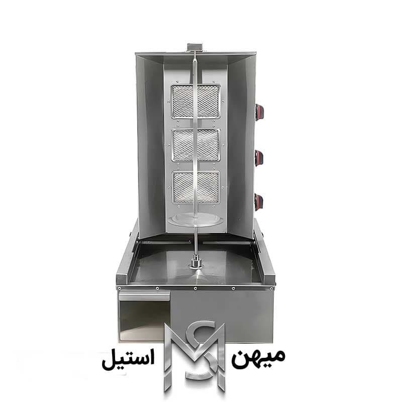 دستگاه کباب ترکی رومیزی تک سیخ سه شعله مدل Duner-T10 — تصویر ۴