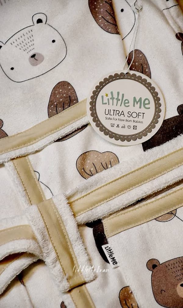 حوله تک تن پوش نوزادی تمام چاپ little me — تصویر ۴