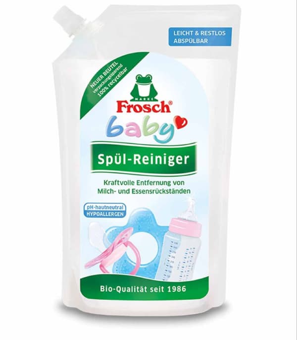 مایع استریل و ضد عفونی کننده شیشه شیر پاکتی آلمانی Frosch — تصویر ۴