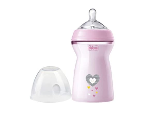 شیشه شیر چیکو نچرال 330 میل +6 طرح قلب — تصویر ۳
