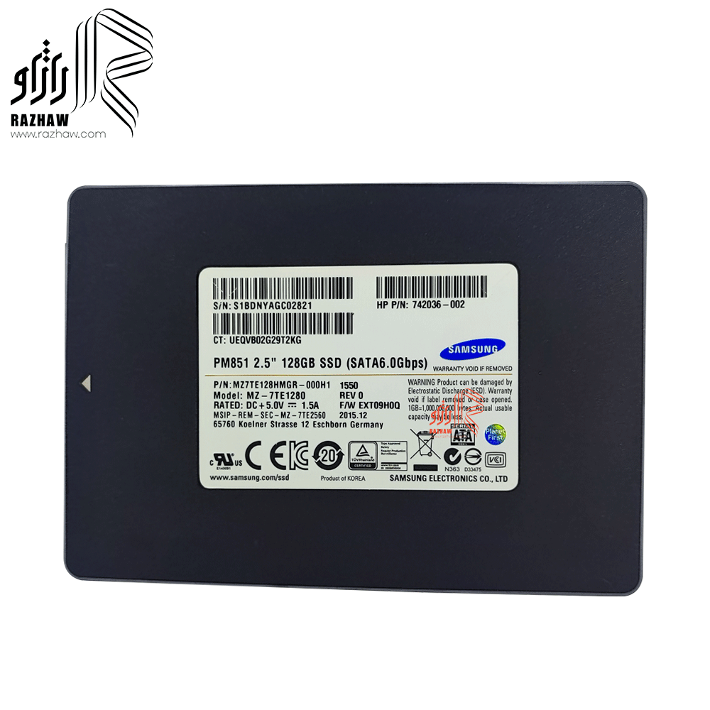 حافظه ssd مدل sata ظرفیت 128 گیگابایت برند سامسونگ مدل MZ7PD256M — تصویر ۳